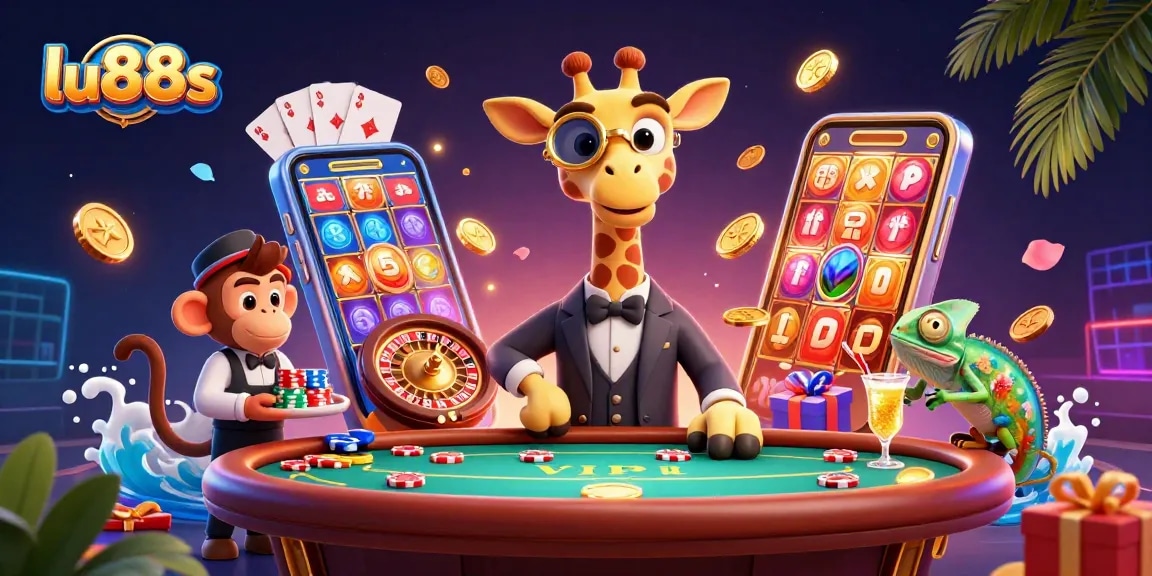 Experience thrilling gaming with lu88s: vibrant 3D depiction of engaging casino scene.