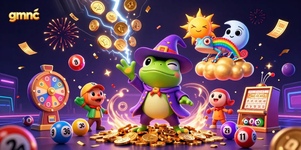 Experience the excitement of gambling with gmnc as a wizard frog conjures golden coins in a lively casino scene.