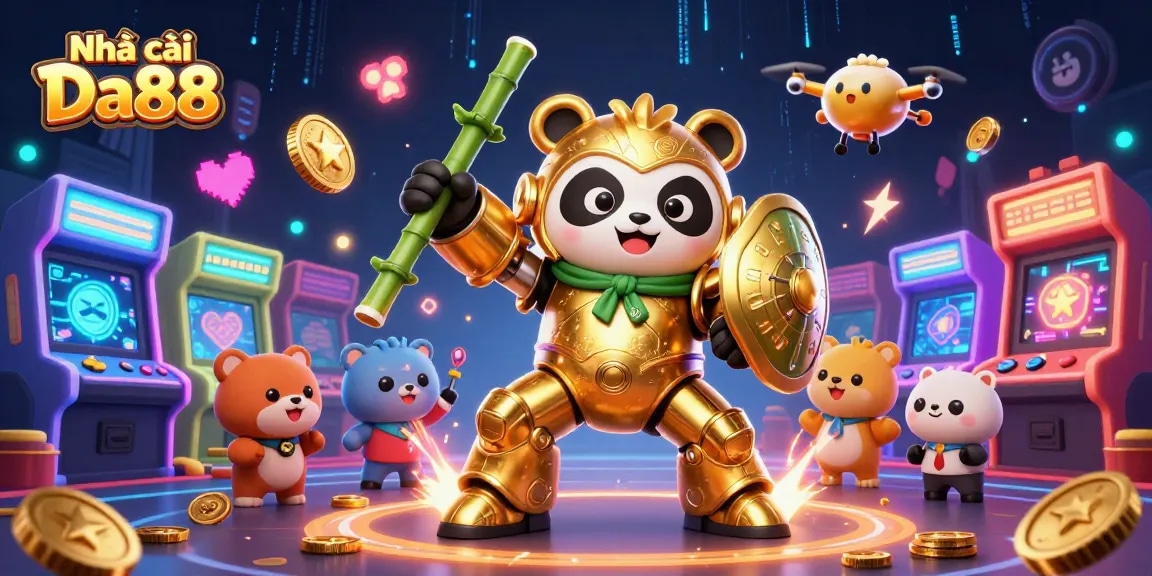 Experience exciting gameplay at Nhà cái Da88 with vibrant casino elements and dynamic characters in action.