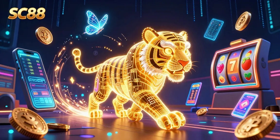 Immerse in SC88's vibrant digital casino, where neon-tiger adventures await players!