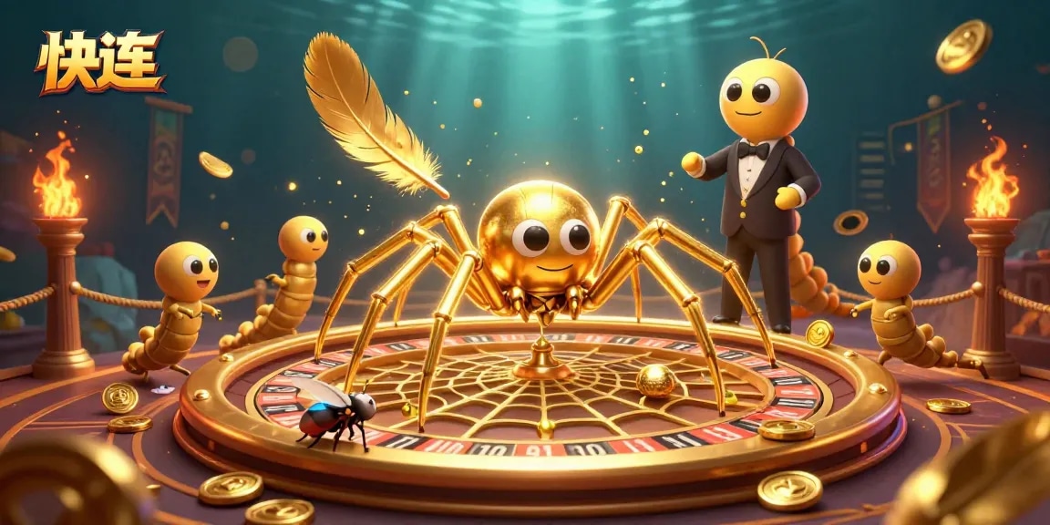 快连 brings action to an exciting roulette wheel scene enhanced by a golden spider and a centipede croupier.