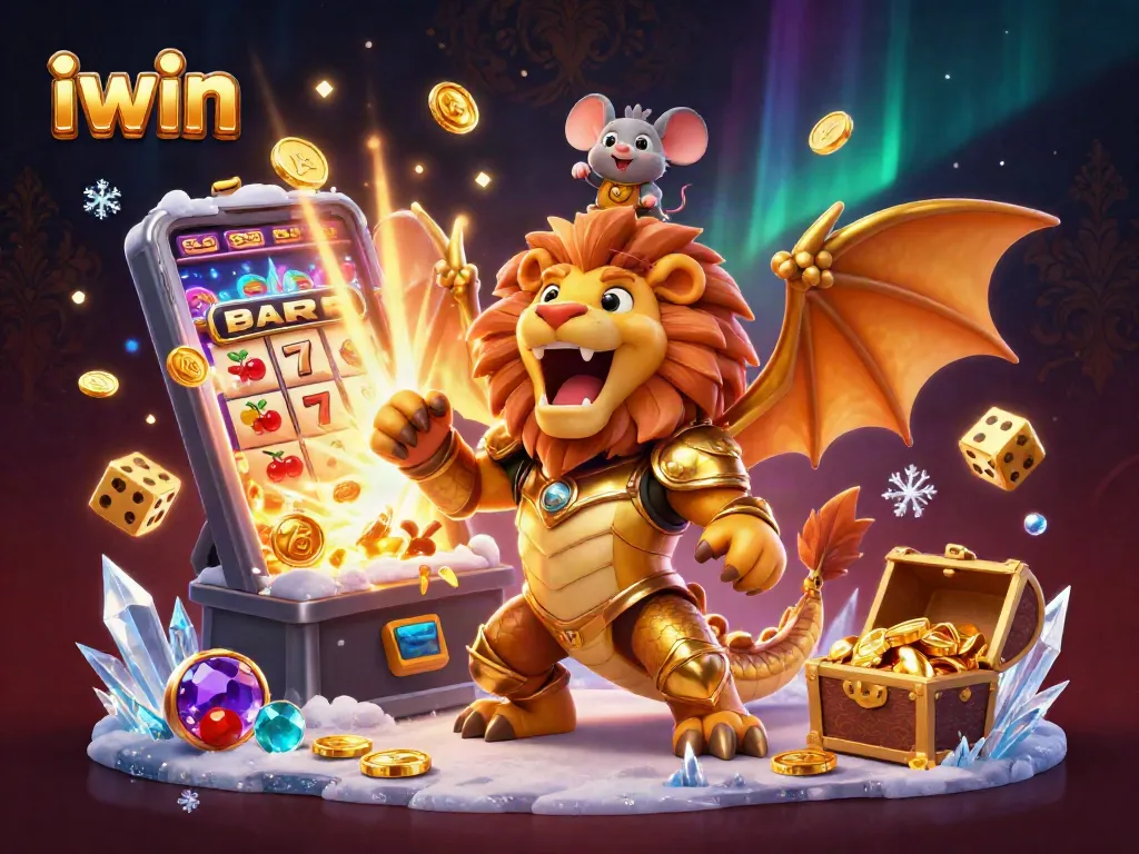 Win big with iwin's thrilling jackpot slots and dynamic casino adventures displayed in a vivid illustration.