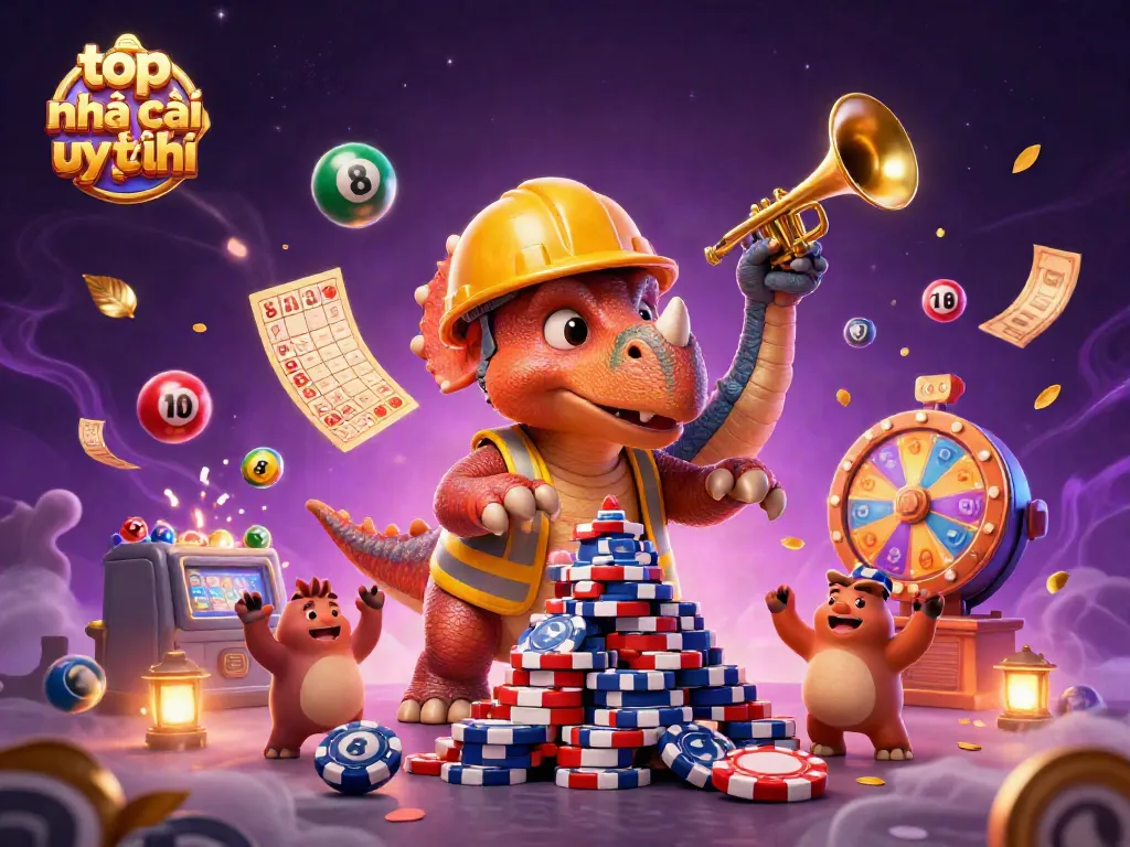 Experience the excitement at top nhà cái uy tín with a fun scene of engaging characters and lively gambling elements.