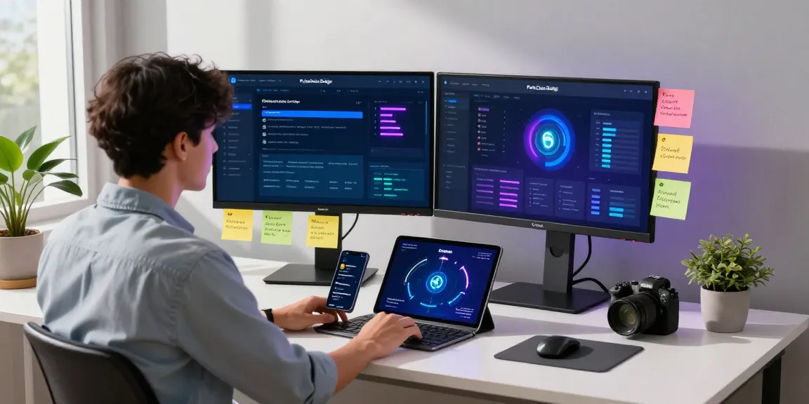 PulseChain Bridge interface on dual monitors in a modern workspace with vibrant analytics and crypto wallet integration.