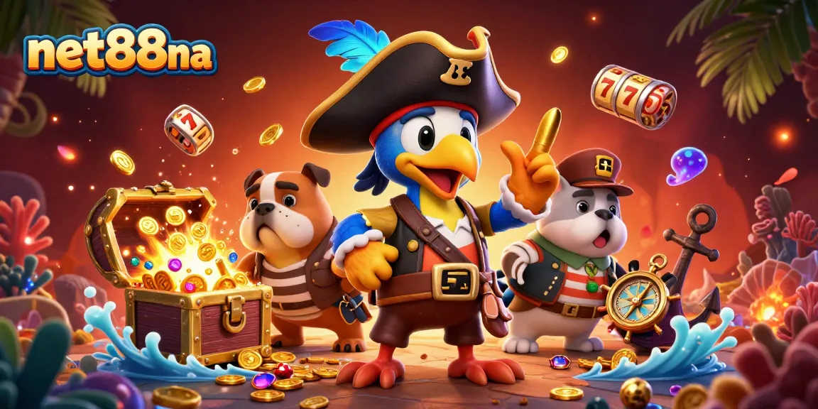 Unleash the excitement of net88na with vibrant casino adventures in this vivid 3D illustration.