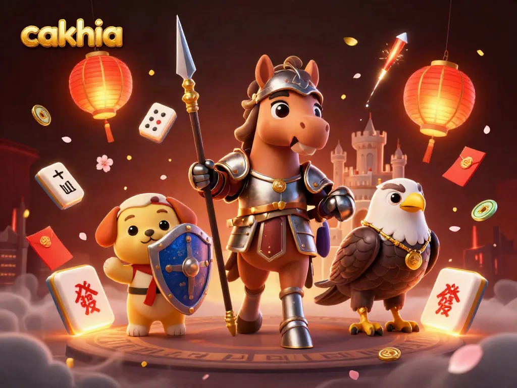 Cakhia provides an immersive gaming experience with vibrant visuals and engaging elements in this 3D illustration.