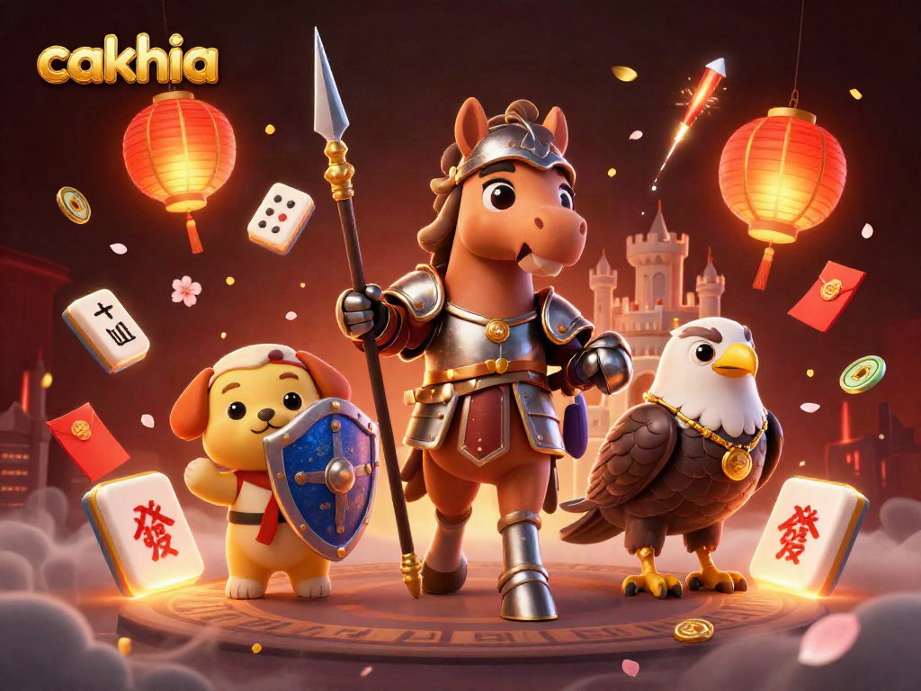 Cakhia provides an immersive gaming experience with vibrant visuals and engaging elements in this 3D illustration.