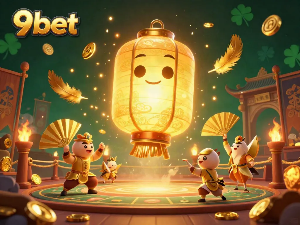 Experience the excitement of 9bet with a vibrant 3D illustration showcasing unique casino elements and characters.