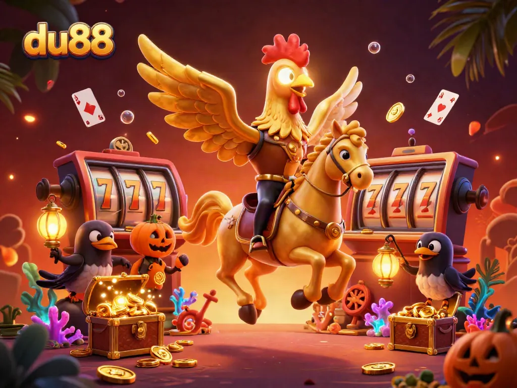 Experience thrilling gaming adventures at du88 with vibrant 3D characters in a casino setting.