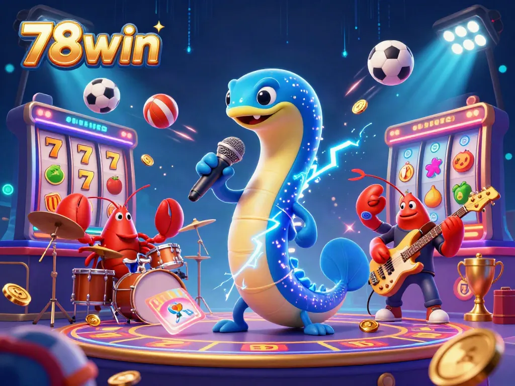 Experience gaming excitement with 78win at an underwater casino featuring colorful characters and dynamic action.