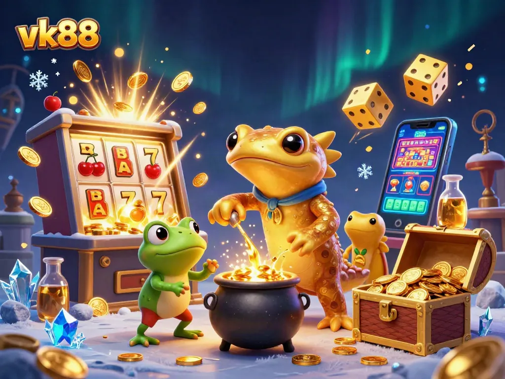 Experience vk88 like never before in a lavish 3D casino scene bursting with action and treasure.