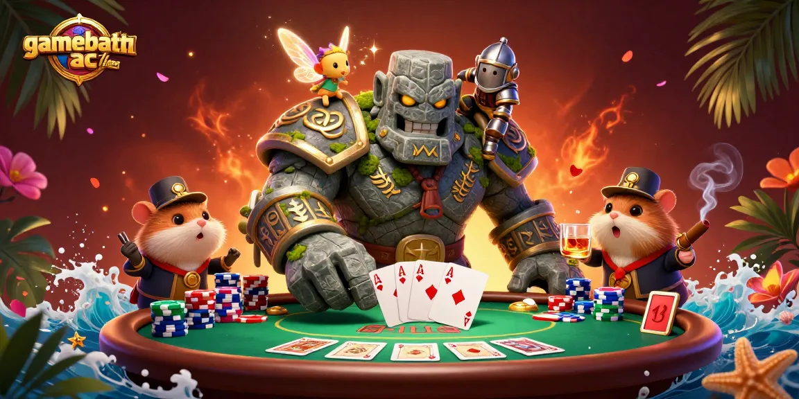 Engage in exciting action at gamebaitienlen ac with a vibrant poker scene featuring unique characters.