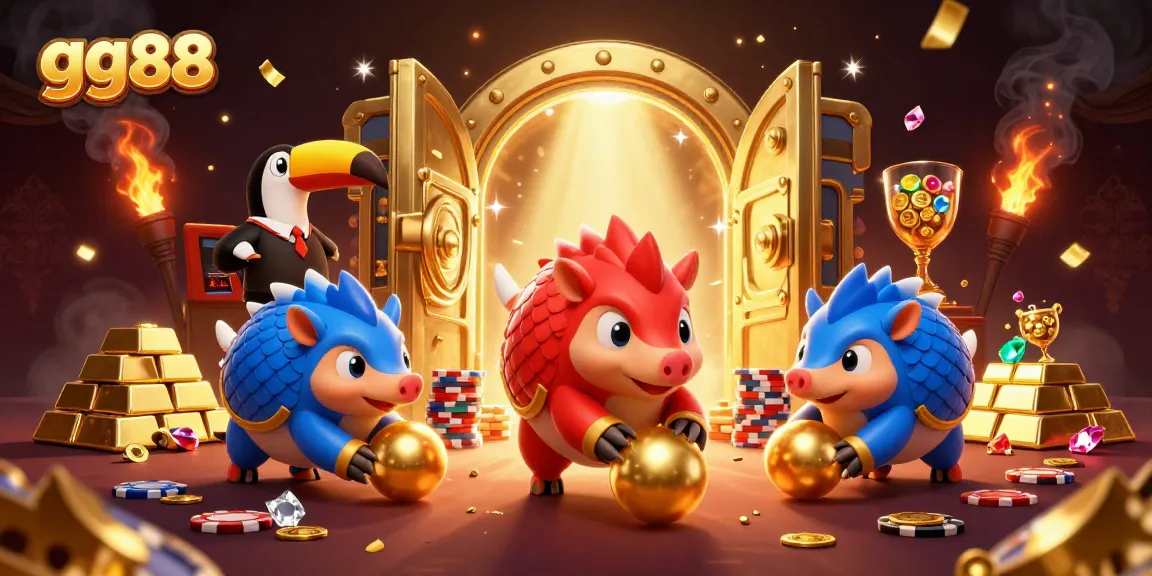 Experience thrilling action with gg88 as rival pangolins compete in a vibrant casino scene.