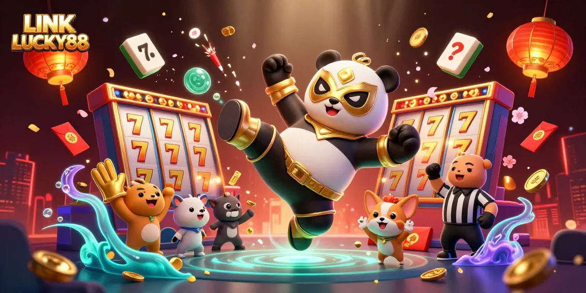 Engage with the exciting LINK LUCKY88 slot experience surrounded by vibrant casino elements.