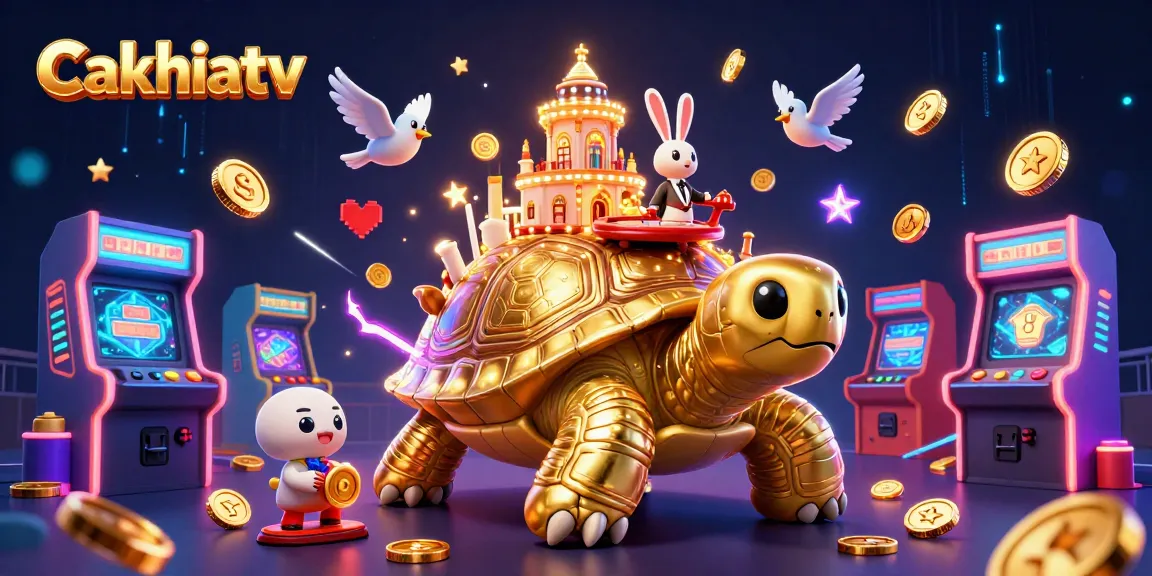 Cakhiatv offers stunning visuals as a giant tortoise casino showcases 3D games and a lively atmosphere.