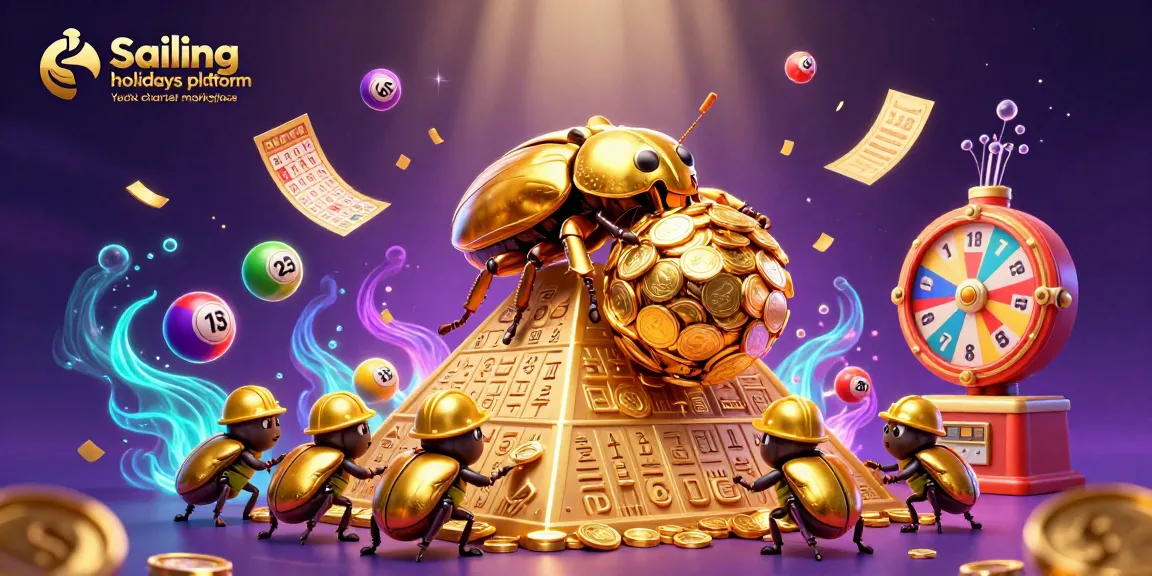 Sailing holidays platform Yacht charter marketplace showcases dynamic golden beetles amid a vibrant casino-inspired scene.