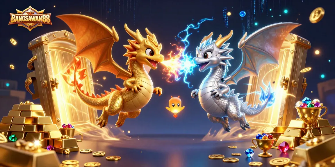 BANGSAWAN88 unleashes thrilling casino excitement with dragons and riches in a dynamic scene.