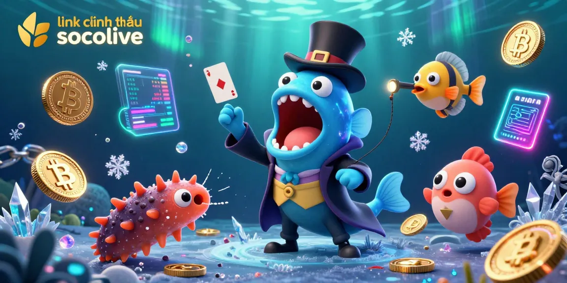 Experience the excitement with link chính thức socolive, featuring vibrant 3D characters performing magic under the sea atmosphere.