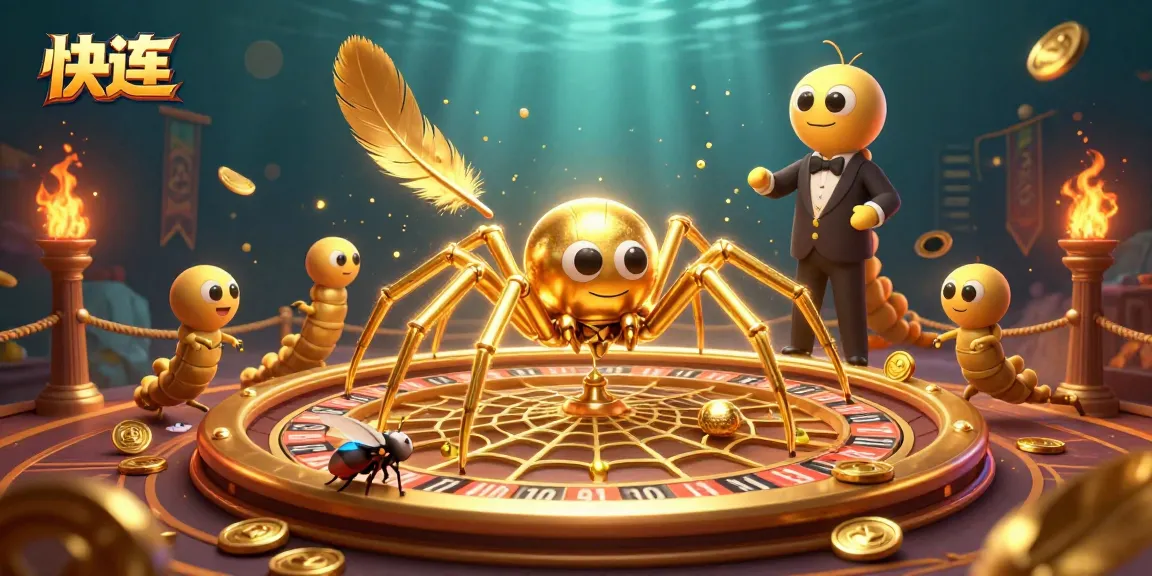 快连 brings action to an exciting roulette wheel scene enhanced by a golden spider and a centipede croupier.