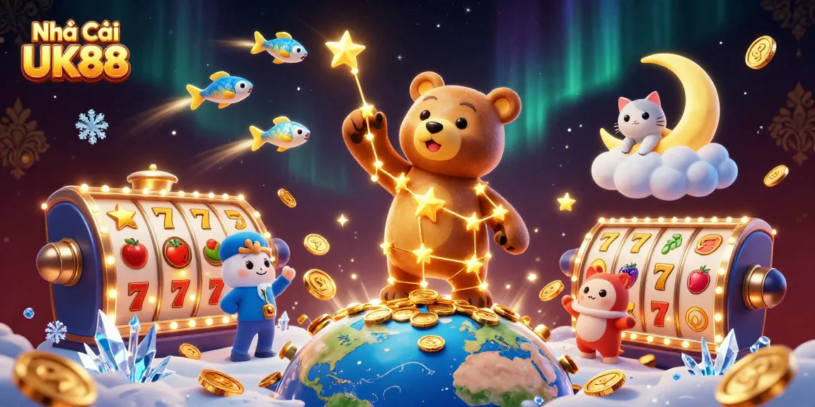 Engage with Nhà Cái UK88's immersive slots featuring golden stars and vibrant jackpot elements, enhancing your gaming experience.