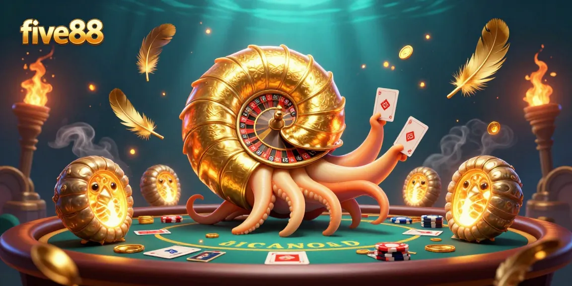 Experience thrilling poker action at five88 with our vibrant 3D casino illustration.
